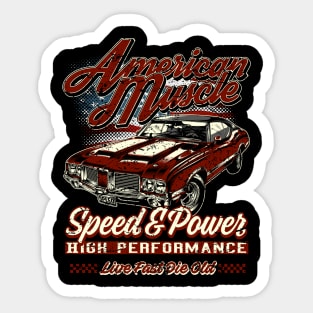 American Muscle Car Speed and Power II Sticker